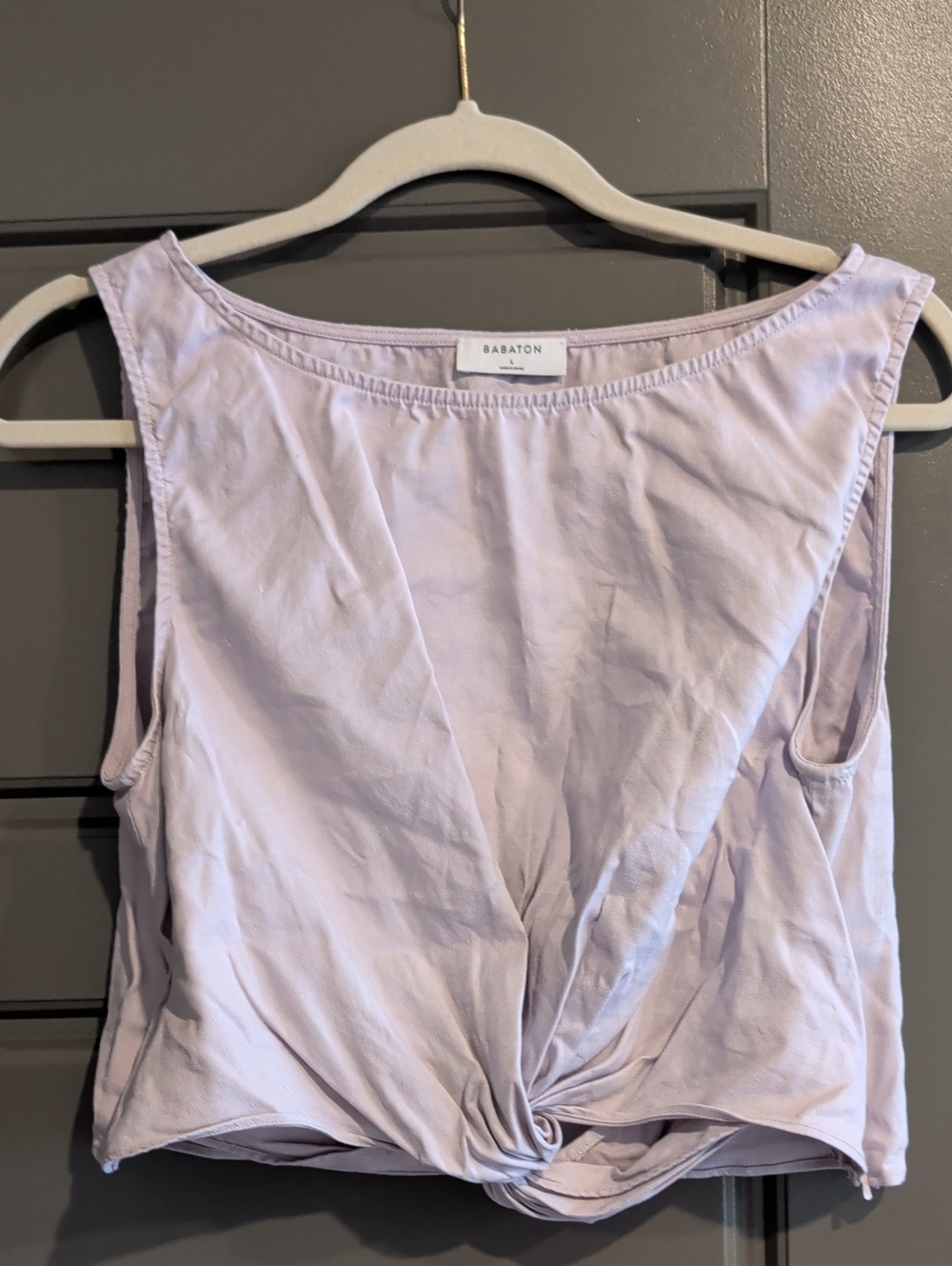 Babaton Lilac Twist-Front Tank Top